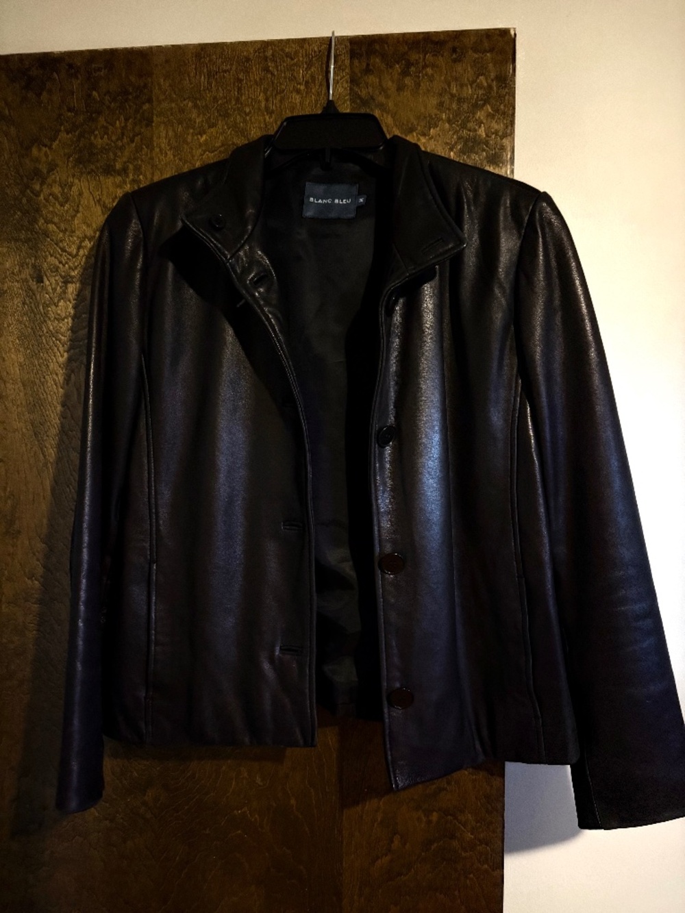 Vintage Blanc Bleu Leather Jacket